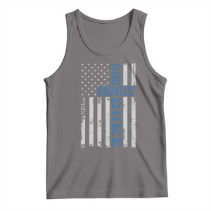 God Family Duke Tank Top Blue Game Day Vintage American Flag TS11 Deep Heather Print Your Wear