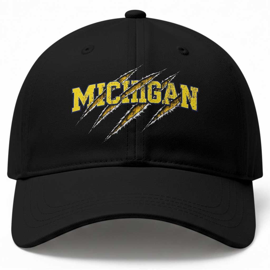 Michigan Fan Baseball Cap MI State Sports Game Day Scratch Mark TS11 Print Your Wear