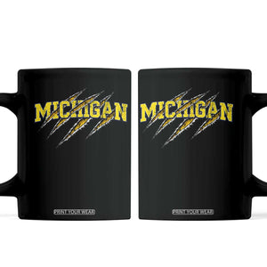 Michigan Fan Coffee Mug MI State Sports Game Day Scratch Mark TS11 Black Print Your Wear