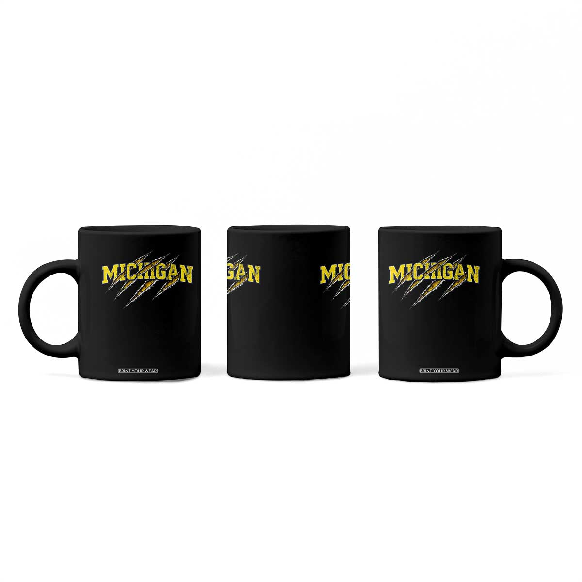 Michigan Fan Coffee Mug MI State Sports Game Day Scratch Mark TS11 Print Your Wear