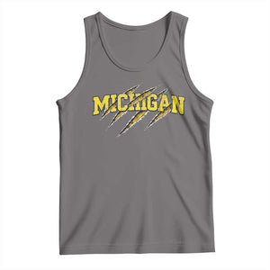 Michigan Fan Tank Top MI State Sports Game Day Scratch Mark TS11 Deep Heather Print Your Wear