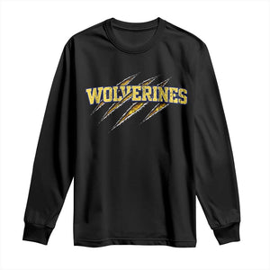 Wolverine Lover Sports Game Day Scratch Mark Long Sleeve Shirt TS11 Black Print Your Wear