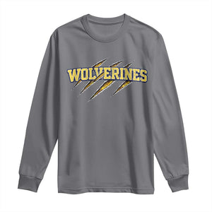 Wolverine Lover Sports Game Day Scratch Mark Long Sleeve Shirt TS11 Charcoal Print Your Wear