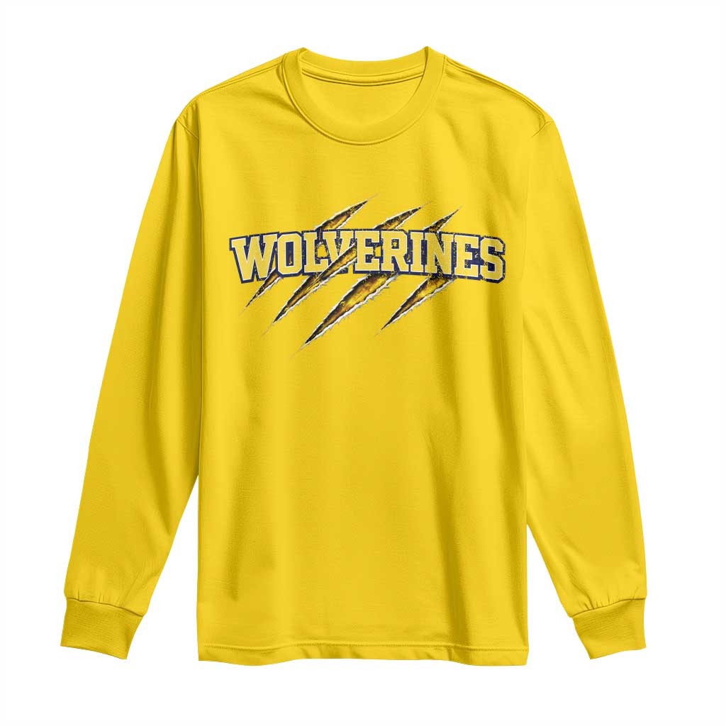 Wolverine Lover Sports Game Day Scratch Mark Long Sleeve Shirt TS11 Daisy Print Your Wear