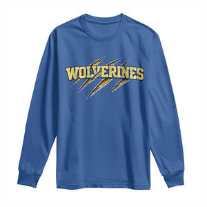 Wolverine Lover Sports Game Day Scratch Mark Long Sleeve Shirt TS11 Royal Blue Print Your Wear