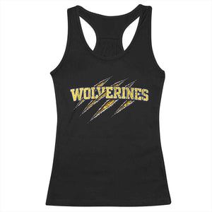 Wolverine Lover Sports Game Day Scratch Mark Racerback Tank Top TS11 Black Print Your Wear
