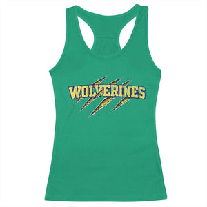 Wolverine Lover Sports Game Day Scratch Mark Racerback Tank Top TS11 Irish Green Print Your Wear