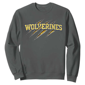 Wolverine Lover Sports Game Day Scratch Mark Sweatshirt TS11 Dark Heather Print Your Wear