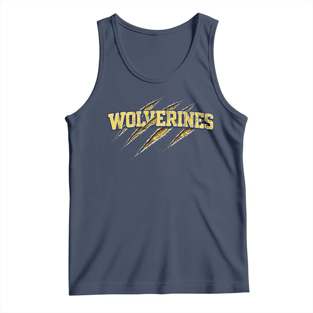 Wolverine Lover Sports Game Day Scratch Mark Tank Top TS11 Navy Print Your Wear