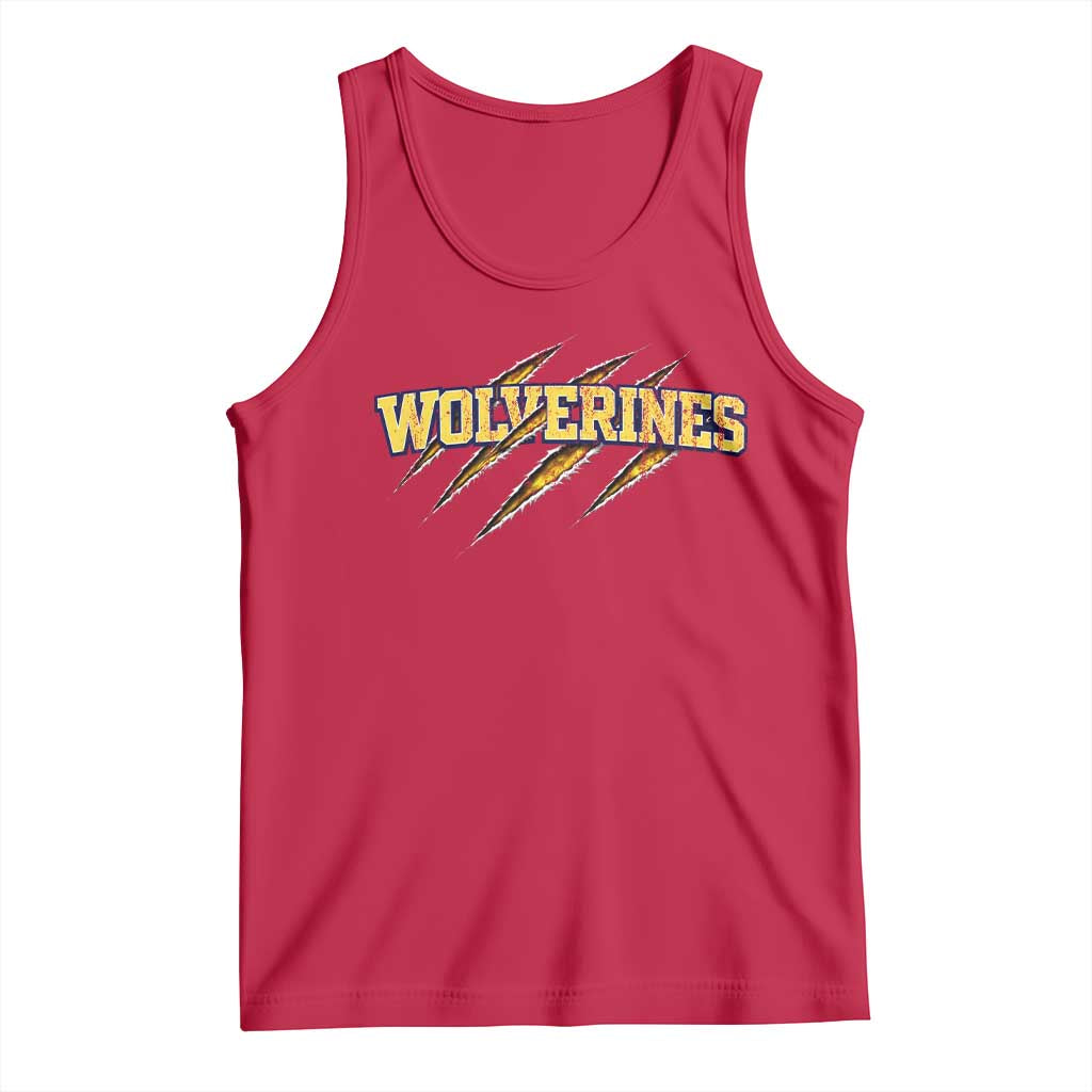 Wolverine Lover Sports Game Day Scratch Mark Tank Top TS11 Red Print Your Wear