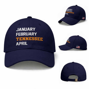 January February Tennessee April Baseball Cap Basketball Game Day TS11 Baseball Cap Universal Fit Dark Blue Print Your Wear