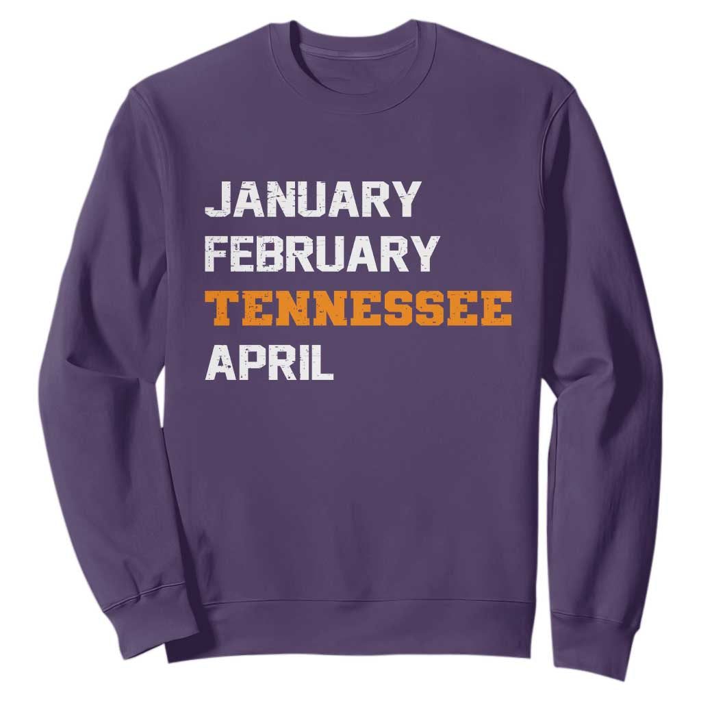 January February Tennessee April Sweatshirt Basketball Game Day TS11 Purple Print Your Wear