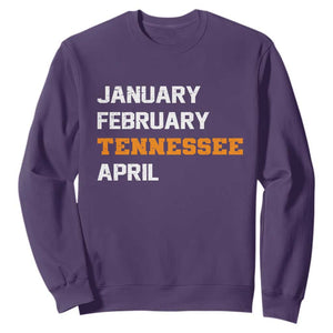 January February Tennessee April Sweatshirt Basketball Game Day TS11 Purple Print Your Wear