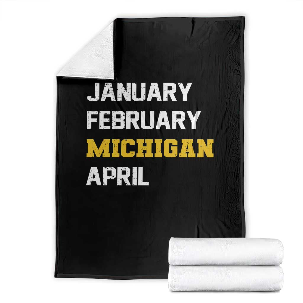 January February Michigan April Throw Blanket Basketball Game Day TS11 Black Print Your Wear