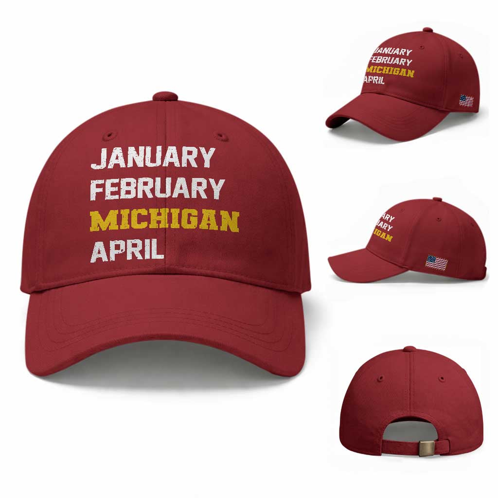 January February Michigan April Baseball Cap Basketball Game Day TS11 Baseball Cap Universal Fit Cherry Red Print Your Wear