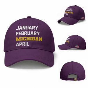 January February Michigan April Baseball Cap Basketball Game Day TS11 Baseball Cap Universal Fit Purple Print Your Wear