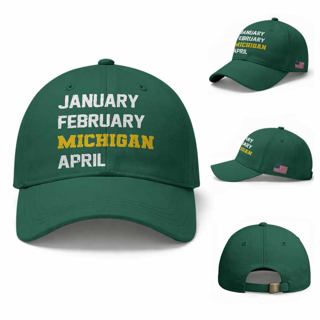 January February Michigan April Baseball Cap Basketball Game Day TS11 Baseball Cap Universal Fit Irish Green Print Your Wear