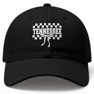 Tennessee Fan Baseball Cap TN State Sport Coquette Bow Checkered Design Game Day TS11 Print Your Wear