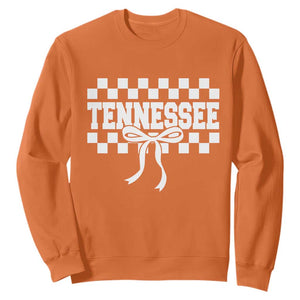 Tennessee Fan Sweatshirt TN State Sport Coquette Bow Checkered Design Game Day TS11 Orange Print Your Wear