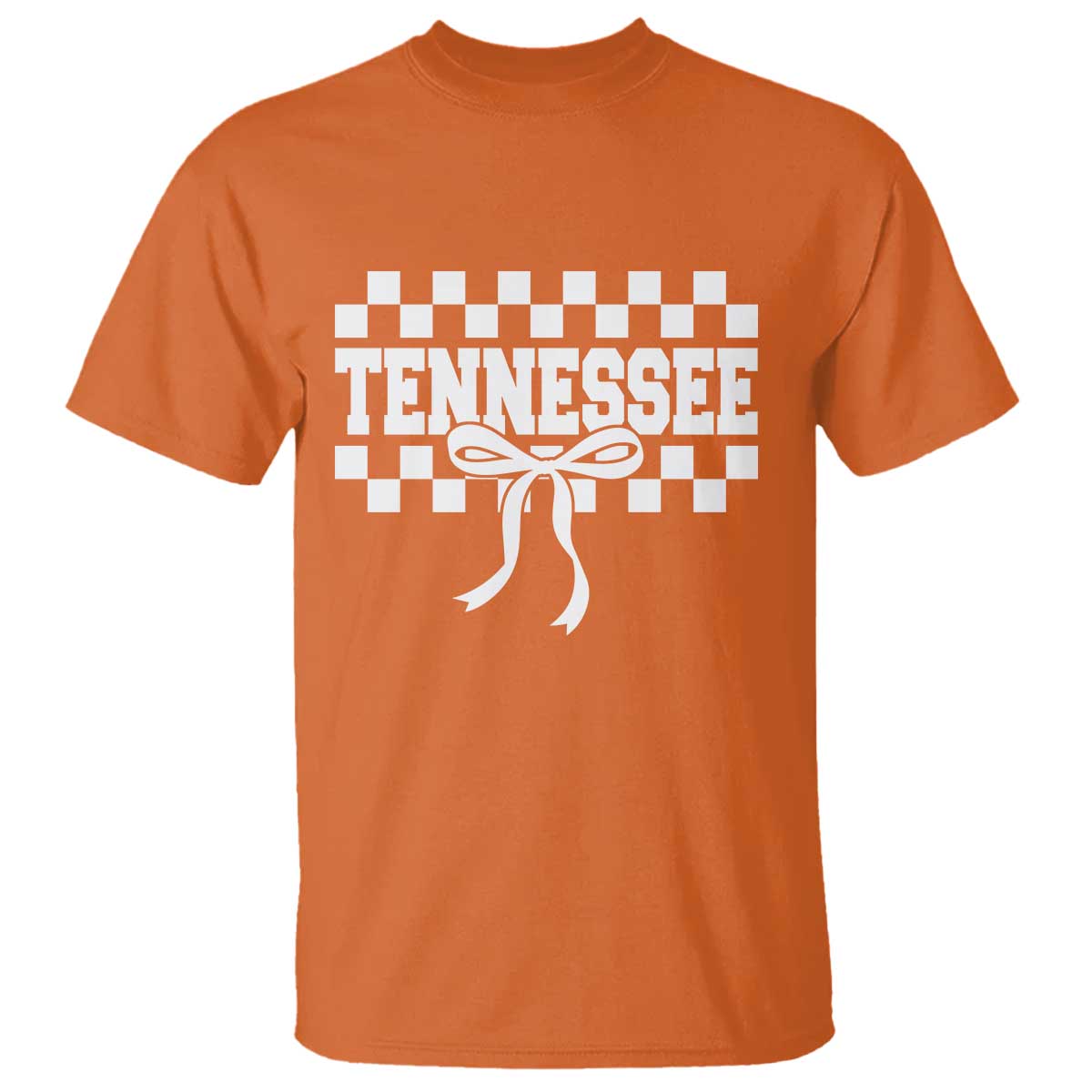 Tennessee Fan T Shirt TN State Sport Coquette Bow Checkered Design Game Day TS11 Orange Print Your Wear