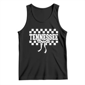 Tennessee Fan Tank Top TN State Sport Coquette Bow Checkered Design Game Day TS11 Black Print Your Wear
