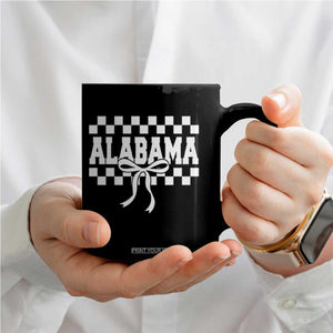 Alabama Fan Coffee Mug AL State Sport Coquette Bow Checkered Design Game Day TS11 Print Your Wear