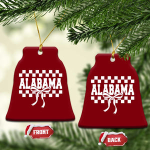 Alabama Fan Ceramic Ornament AL State Sport Coquette Bow Checkered Design Game Day TS11 Print Your Wear