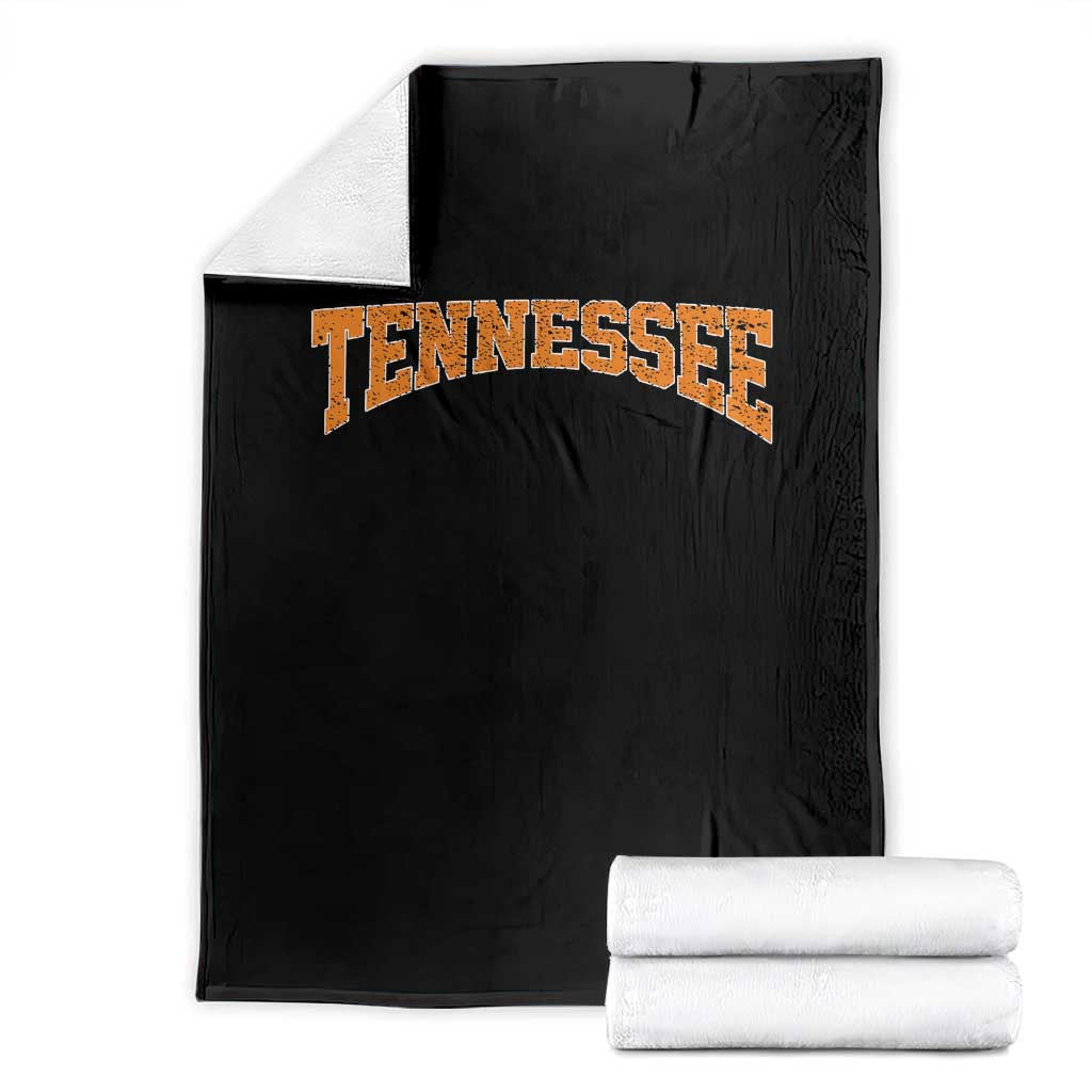 Tennessee Fan Throw Blanket Orange Bold Sport State Letters Game Day TS11 Black Print Your Wear