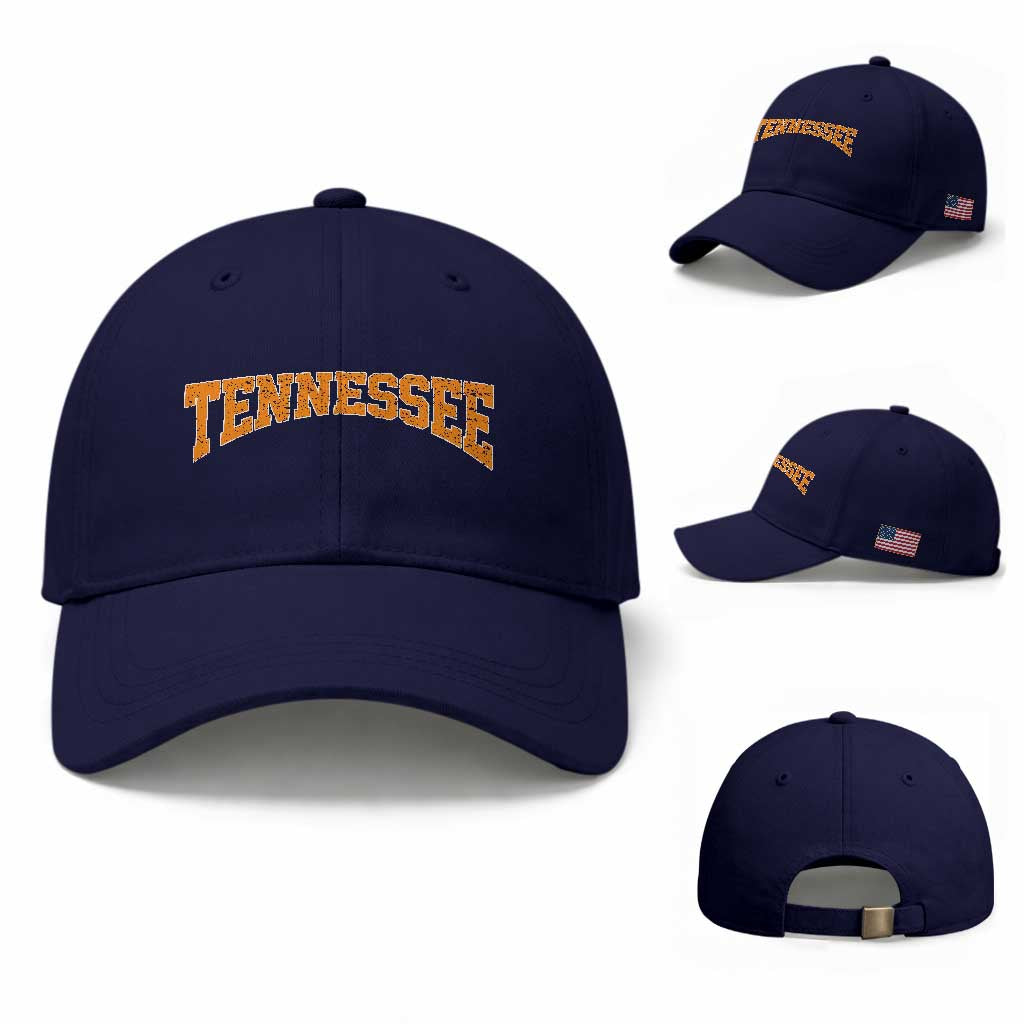 Tennessee Fan Baseball Cap Orange Bold Sport State Letters Game Day TS11 Baseball Cap Universal Fit Dark Blue Print Your Wear