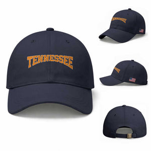 Tennessee Fan Baseball Cap Orange Bold Sport State Letters Game Day TS11 Baseball Cap Universal Fit Navy Print Your Wear