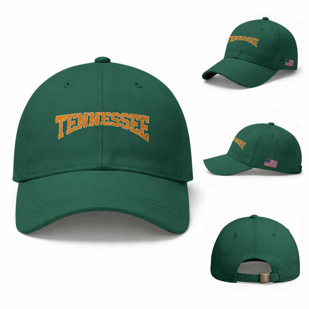 Tennessee Fan Baseball Cap Orange Bold Sport State Letters Game Day TS11 Baseball Cap Universal Fit Irish Green Print Your Wear