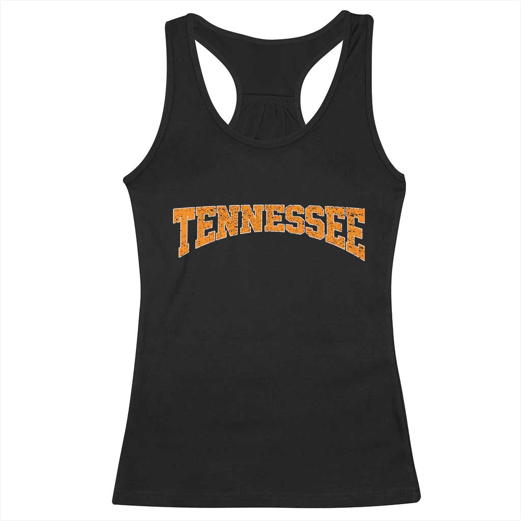 Tennessee Fan Racerback Tank Top Orange Bold Sport State Letters Game Day TS11 Black Print Your Wear