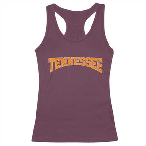 Tennessee Fan Racerback Tank Top Orange Bold Sport State Letters Game Day TS11 Maroon Print Your Wear