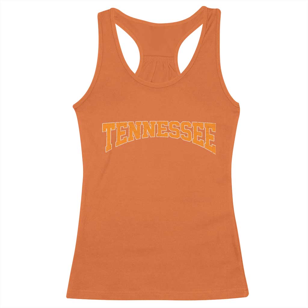Tennessee Fan Racerback Tank Top Orange Bold Sport State Letters Game Day TS11 Orange Print Your Wear