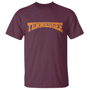 Tennessee Fan T Shirt Orange Bold Sport State Letters Game Day TS11 Maroon Print Your Wear