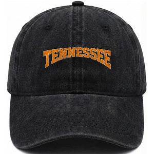 Tennessee Fan Washed Cotton Baseball Cap Orange Bold Sport State Letters Game Day TS11 Print Your Wear