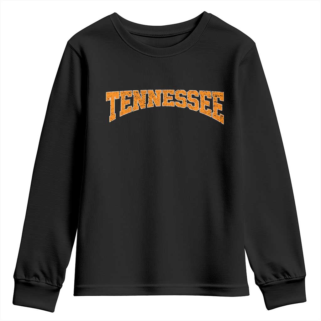 Tennessee Fan Youth Sweatshirt Orange Bold Sport State Letters Game Day TS11 Black Print Your Wear