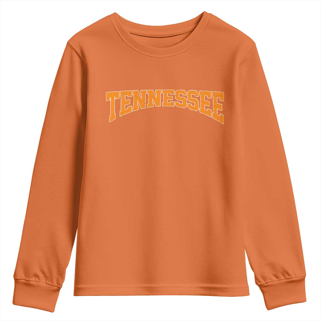 Tennessee Fan Youth Sweatshirt Orange Bold Sport State Letters Game Day TS11 Orange Print Your Wear