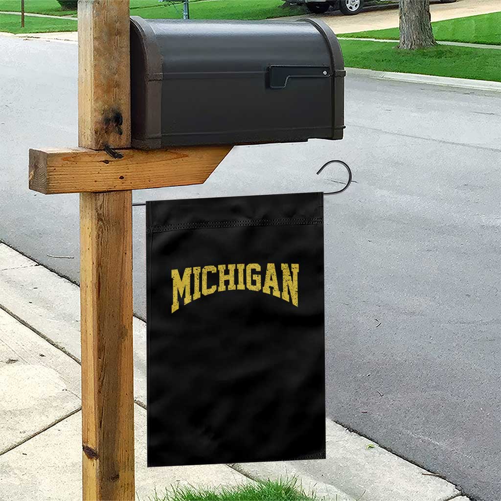 Michigan Fan Garden Flag Yellow Bold Sport State Letters Game Day TS11 Print Your Wear