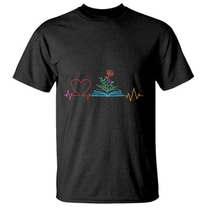 Floral Book T Shirt Literature Heart For Books Lover TS11 Black Print Your Wear