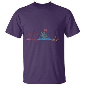 Floral Book T Shirt Literature Heart For Books Lover TS11 Purple Print Your Wear