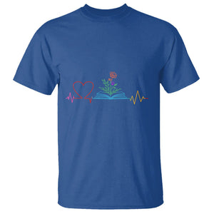 Floral Book T Shirt Literature Heart For Books Lover TS11 Royal Blue Print Your Wear