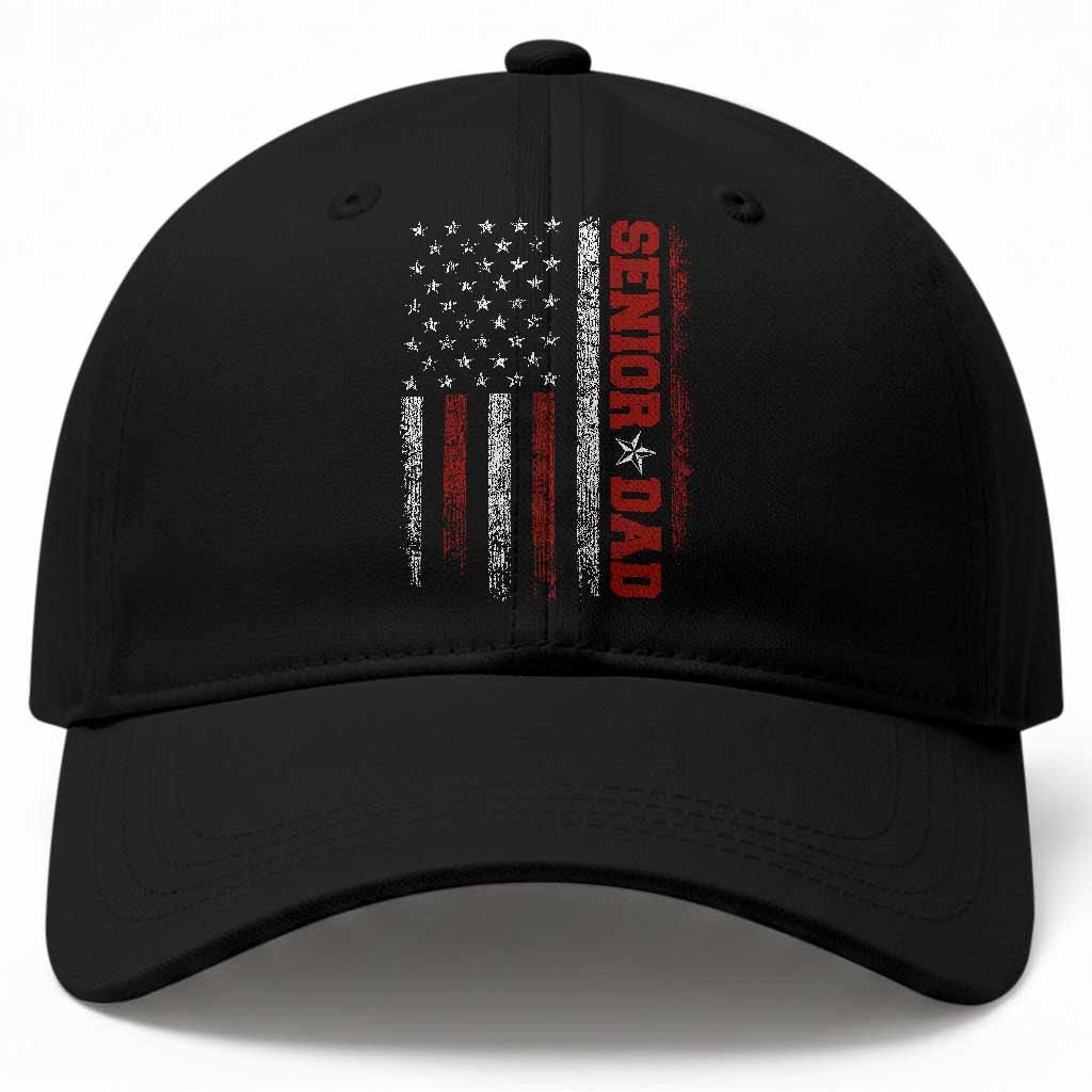 Senior Dad Baseball Cap Graduate Proud Dad Class of 2025 Vintage American Flag TS11 Print Your Wear