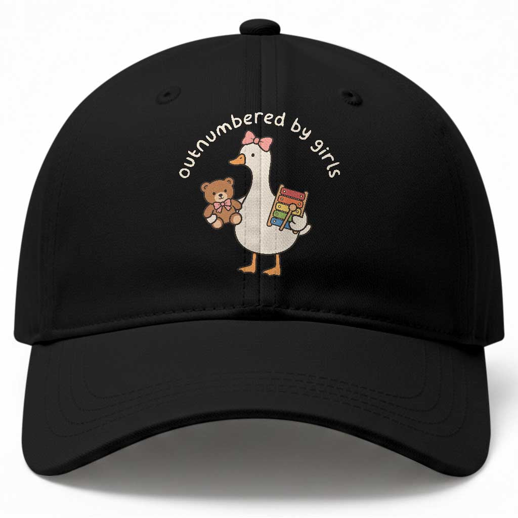 Outnumbered By Girls Baseball Cap Funny Girl Dad Goose TS11 Print Your Wear