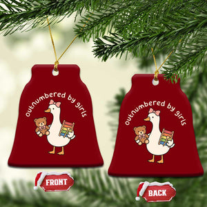 Outnumbered By Girls Ceramic Ornament Funny Girl Dad Goose TS11 Print Your Wear