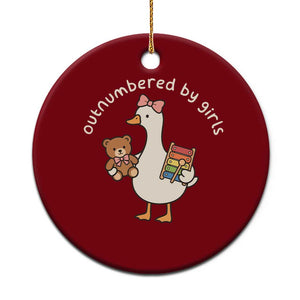 Outnumbered By Girls Ceramic Ornament Funny Girl Dad Goose TS11 1pc Red Print Your Wear