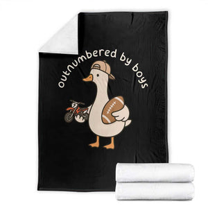 Outnumbered By Boys Funny Mom Goose Throw Blanket TS11 Black Print Your Wear