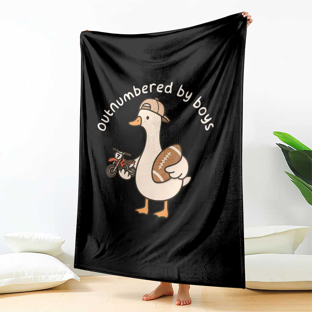 Outnumbered By Boys Funny Mom Goose Throw Blanket TS11 Print Your Wear
