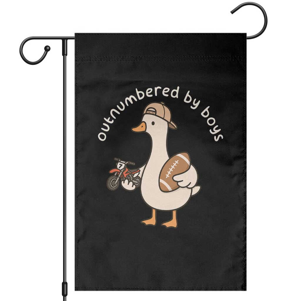 Outnumbered By Boys Funny Mom Goose Garden Flag TS11 Black Print Your Wear