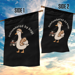 Outnumbered By Boys Funny Mom Goose Garden Flag TS11 Print Your Wear